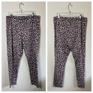 Climate Right Cuddl Duds Leopard Pink Leggings XL